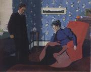 Felix Vallotton Interior with red armchair and figure France oil painting artist